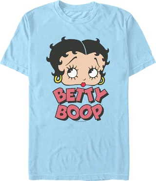 Men's Betty Boop Polka Dot Logo T-Shirt - Light Blue - X Large