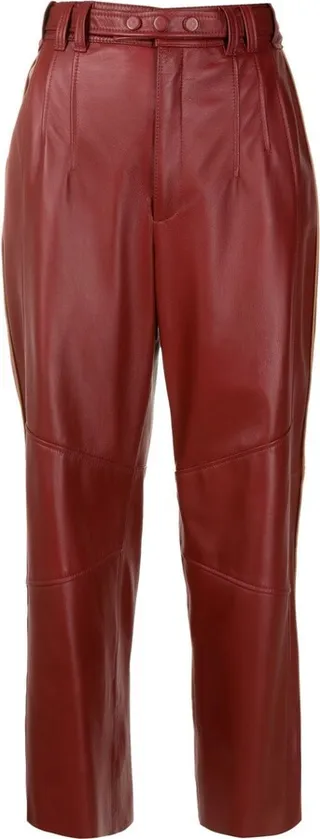 Barb cropped leather trousers