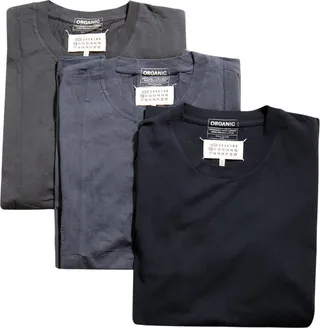 Maison Margiela Set Of Three Crewneck Straight Hem T-Shirt