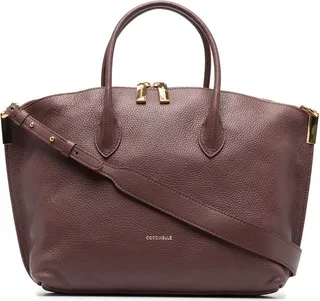 Logo-Stamp Leather Tote Bag
