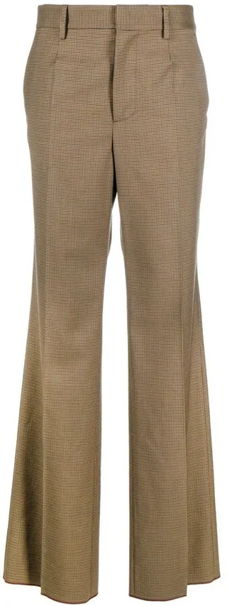 Houndstooth High-Waisted Trousers