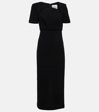 Wool crepe midi dress