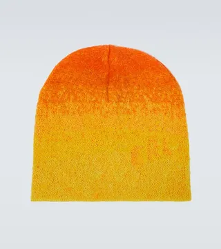 Gradient mohair-blend beanie