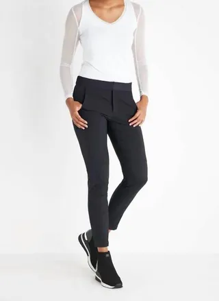 Ipant Hybrid Zip Front Slim Fit Pant in Black