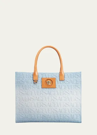 La Medusa Monogram Denim Tote Bag