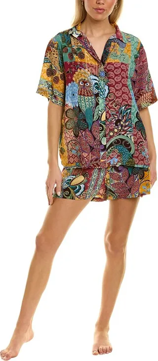 Johnny Was Carolyn Silk Short Set