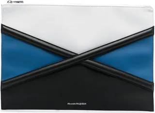 Logo-Print Zip-Up Clutch Bag