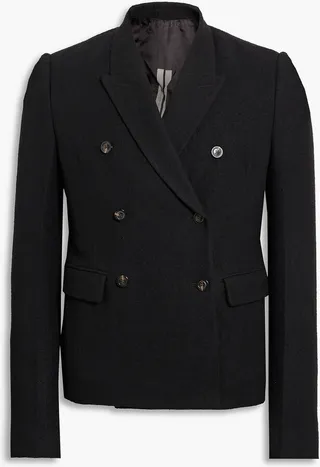 Double-breasted brushed wool blazer