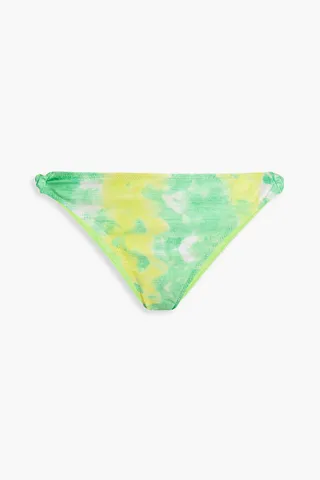 Twisted printed low-rise bikini briefs