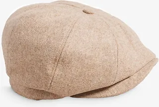 Mens Camel Lucasss Wool-blend cap