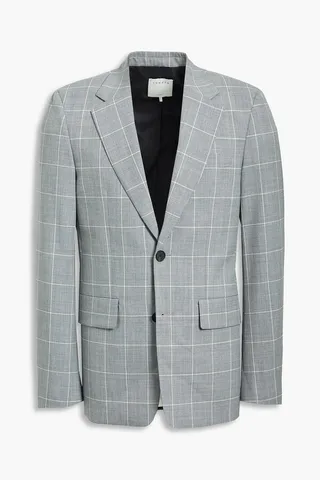 Checked wool blazer