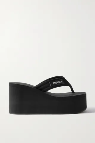 Coperni - Webbing Wedge Flip Flops - Black