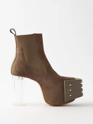 Beatle Capped-toe Suede Platform Boots