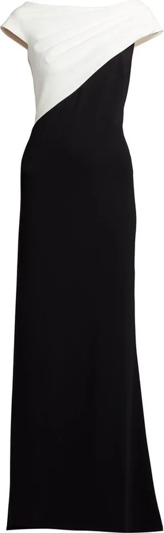 Colour-Block Wide Neck Gown