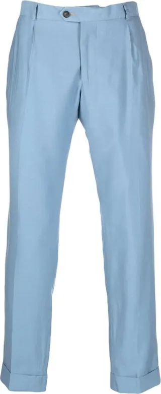 Pressed-Crease Straight-Leg Tailored Trousers