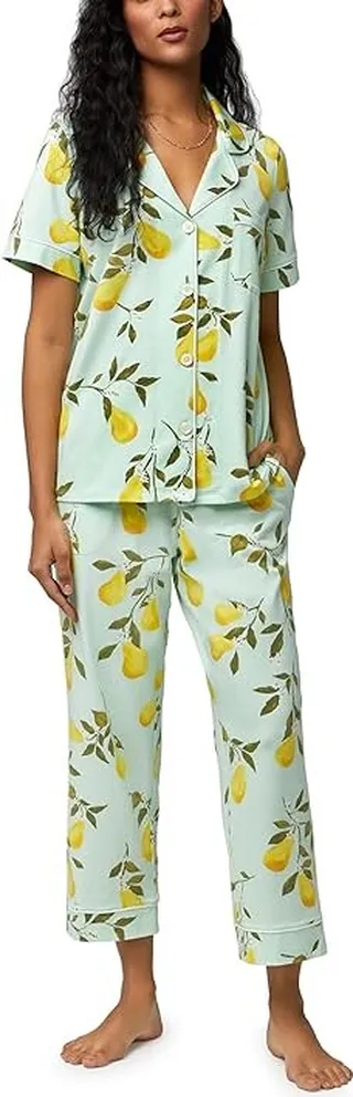 Bedhead PJs Short Sleeve Cropped PJ Set (Pear Tree) Women's Pajama Sets