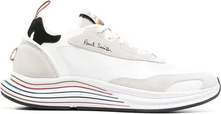 Panelled Logo-Print Low-Top Sneakers