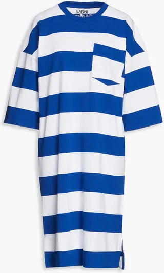 Daphne striped cotton-blend jersey midi dress