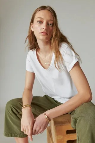 Seamed Scoop Neck Tee