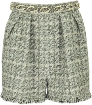 Elisabetta Franchi Check Motif Tweed Shorts