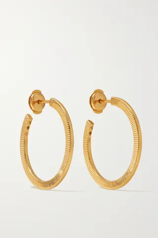 Viltier - Rayon Disco 18-karat Gold Hoop Earrings - One size
