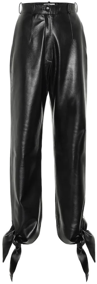 High-rise faux-leather pants