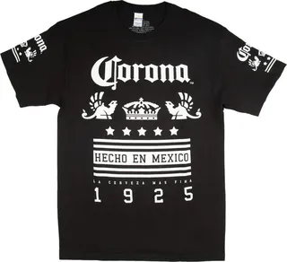 Corona Hecho en Mexico 1925 Men's Black Short Sleeve Graphic Tee