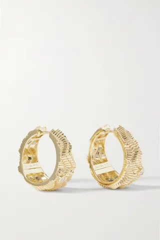 Yvonne Léon - 9-karat Gold Diamond Hoop Earrings - One size