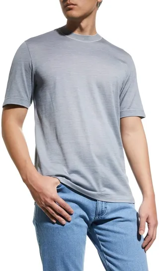 Men's Solid Silk-Blend T-Shirt