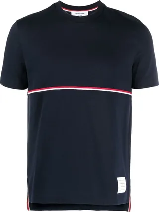 Short Sleeve Tee With Rwb Stripe In Med Weight Jersey