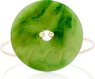 Women's Donut 18K Rose Gold Jade Bangle