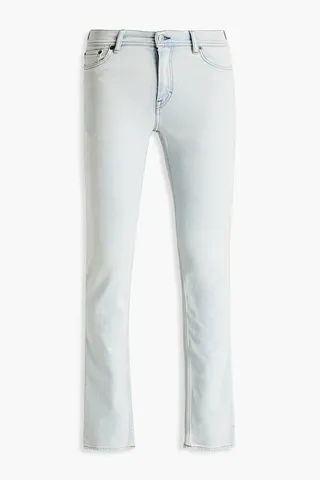 Skinny-fit faded denim jeans
