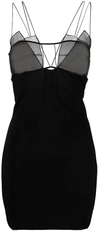 Semi-Sheer Panelled Mini Dress