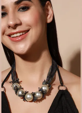 Silver Plated Pearls Casual Necklace For Women