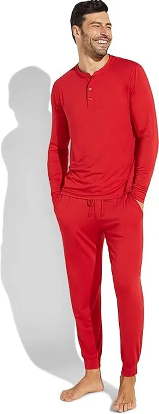 Eberjey Henry - The Long PJ Set (Haute Red) Men's Pajama Sets