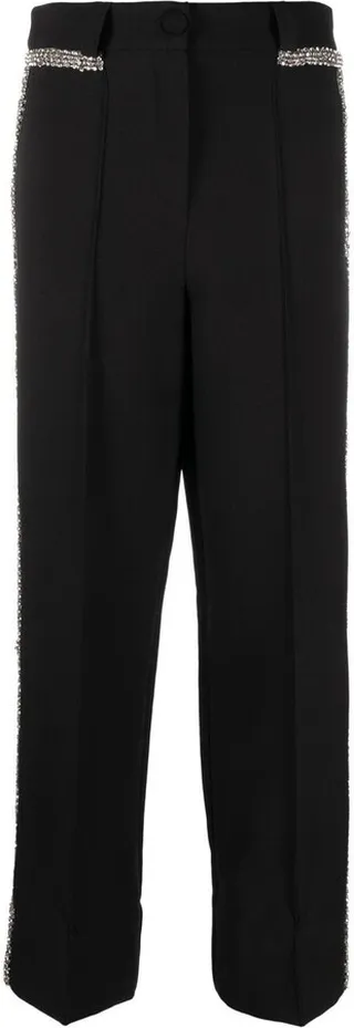 Crystal-Embellished Straight-Leg Trousers