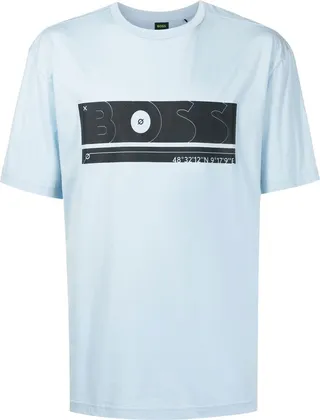 coordinates-print round-neck T-shirt