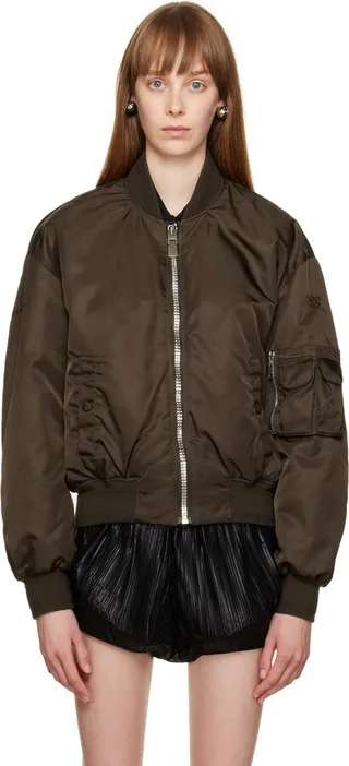 Givenchy Brown Multi Pockets Bomber Jacket