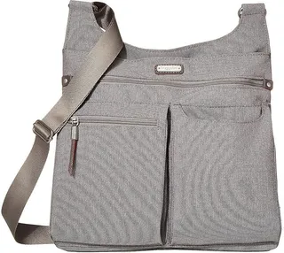 Baggallini On Track Zip Crossbody with RFID Phone Wristlet (Stone) Handbags