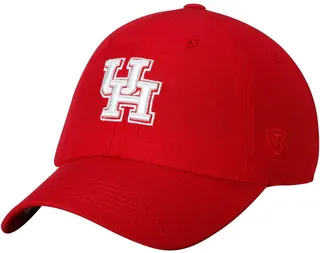 Men's Red Houston Cougars Primary Logo Staple Adjustable Hat