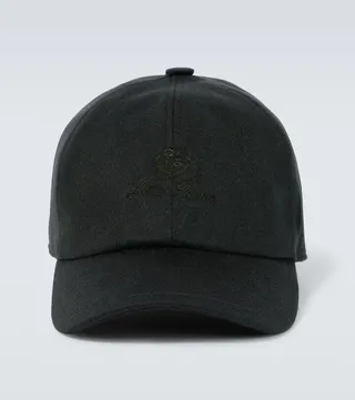 Logo cashmere baseball cap