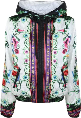 Floral-printed Zipped Bomber Jacket