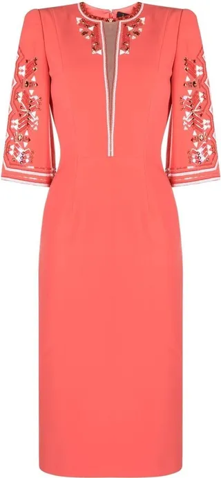 Ava three-quarter sleeve midi dress