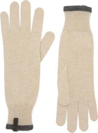 Monili Detail Cashmere Gloves