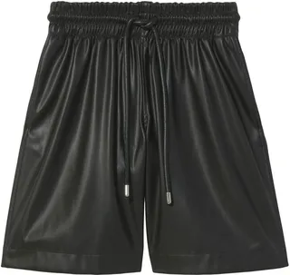 Faux-Leather High-Waisted Shorts