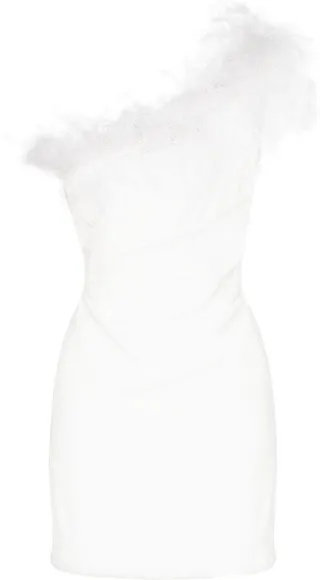 Fiama feather-trim minidress