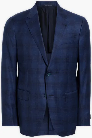Checked wool and silk-blend blazer