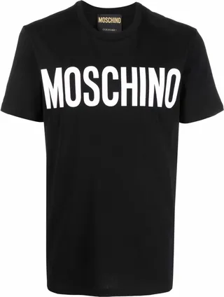 Black Logo Print Cotton T-Shirt