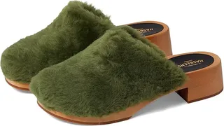 Swedish Hasbeens Fluff Clog (Green) Women's Clog Shoes