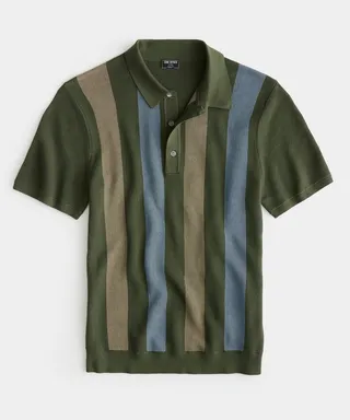 Block Vertical Stripe Polo